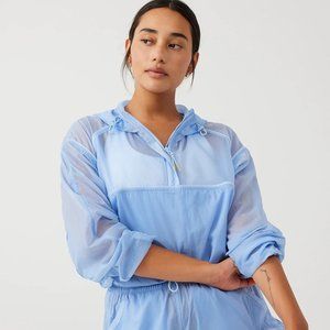 outdoor voices windbreaker pullover in bluebell